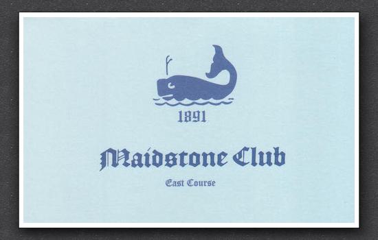 The scorecard for the East Course at the Maidstone Club.